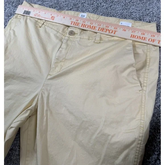 Gap Girlfriend Khaki Straight Fit Solid Yellow Casual Womens 18 Measures 38x27 - Picture 7 of 8